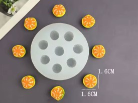 Molde silicona 8 mini naranja china pelada